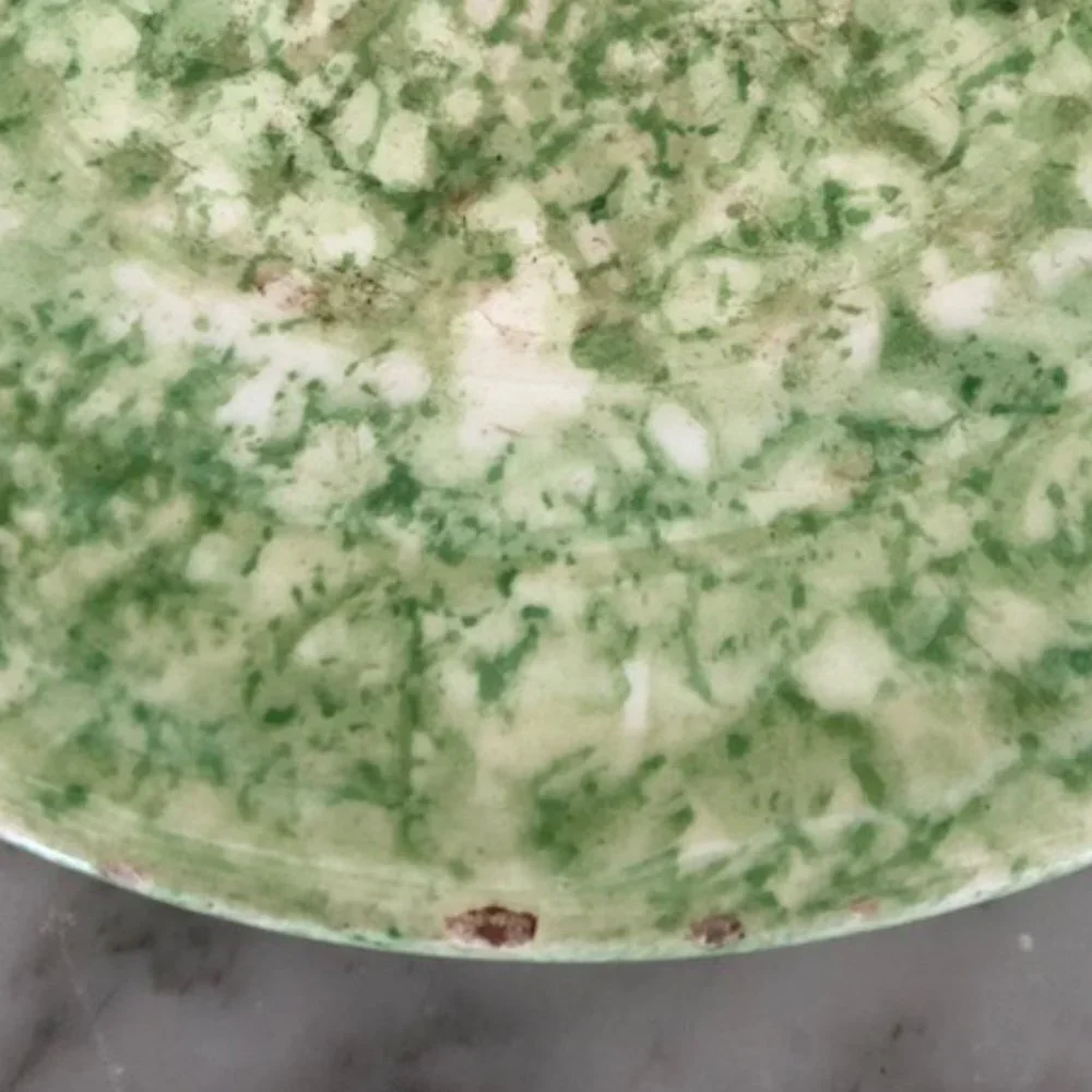 TIFFANY & CO STANGL Spongeware Hand Painted Green Caughley Plate Green  …